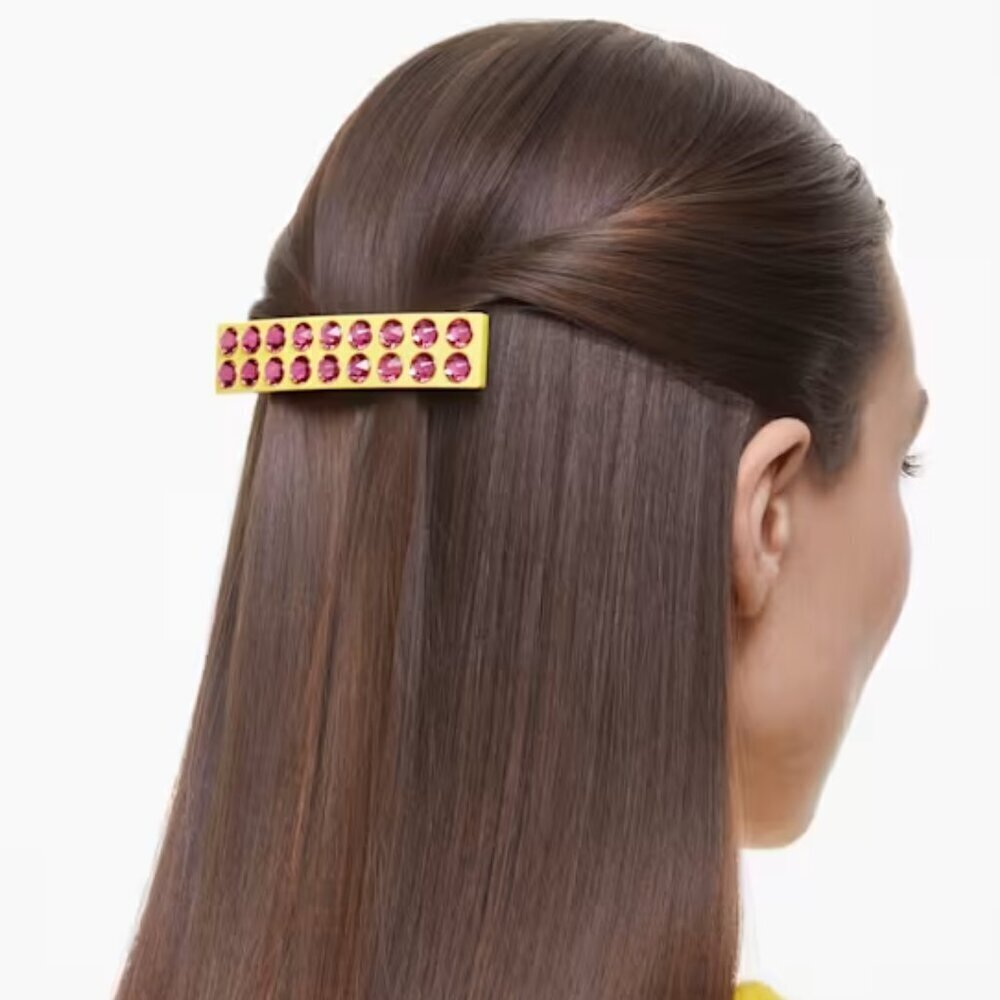 New in Box Swarovski Hair clip Round cut in Pink​​​​